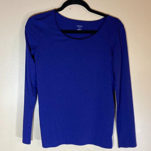#28 Marc Cain Long Sleeve Blue/Purple Top, Size Medium - Picture 1 of 4